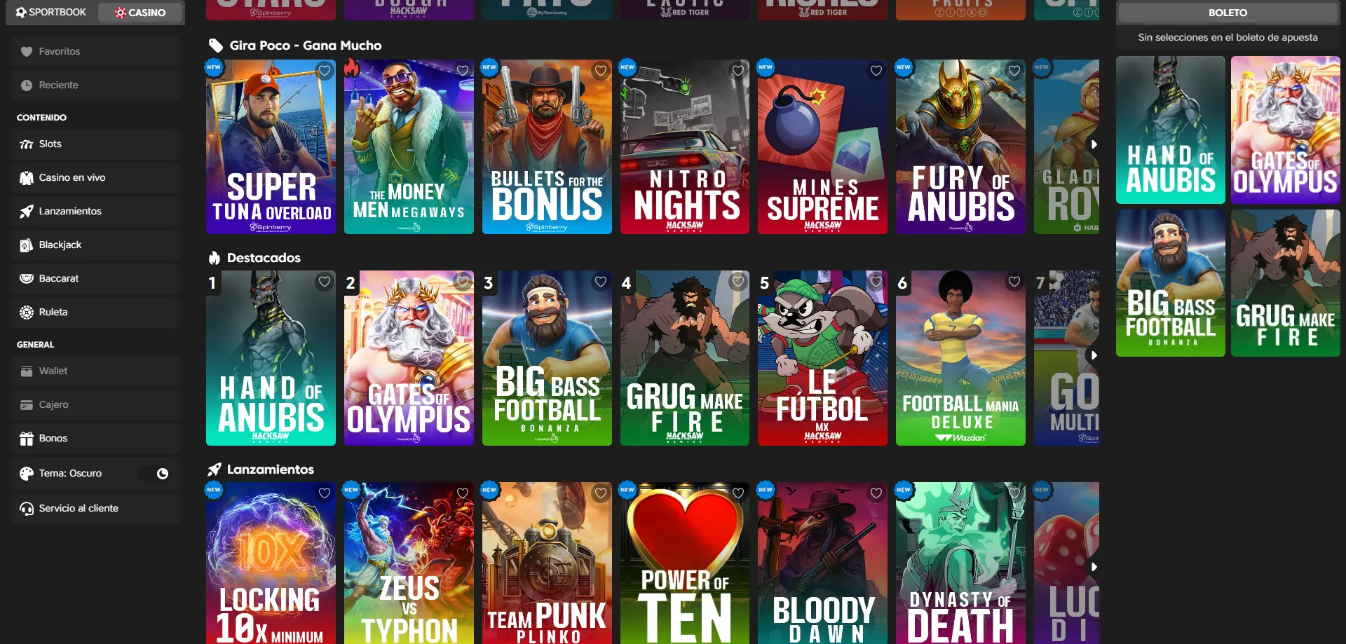 Slots y casino en vivo en la app móvil de Las Vegas en Vivo